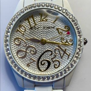 Betsey Johnson white/silver watch